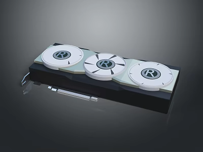 High Performance PC Cooling Fan With Triple White Fans And Black Base For Desktop Computers 3d model
