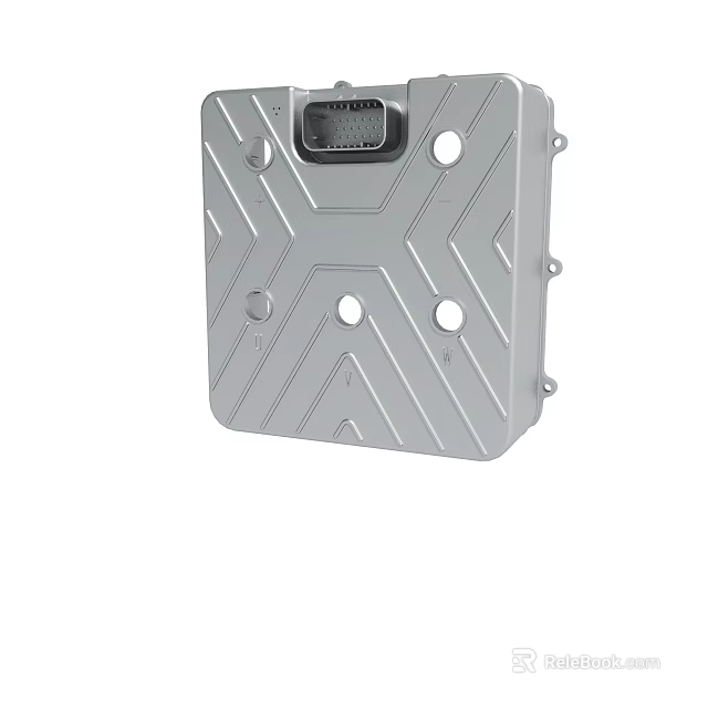 Gray Metal Electrical Enclosure With Geometric Pattern Circular Holes And Top 3d model 