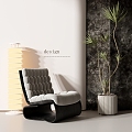 Leisure chair plant floor lamp screen 3d model