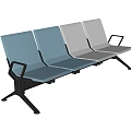 Modern Landscape Seats With Blue And White Design And Metal Frame For Public Spaces