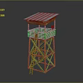 Tower defense sentry tower air defense watchtower observatory tower loft 3d model