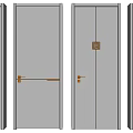 White Modern Interior Swing Doors With Various Handle Styles And Panel Designs 3d model