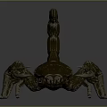 Metallic Scorpion Model Standing On Gray Background With Detailed Features And Lighting 3d model