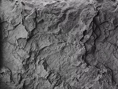 Rock Component With Natural Rough Surface And Cracked Textural Patterns 3d model