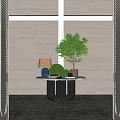 Modern CCD Hotel End View Table Ornaments Floriculture Moss Combination Tree Table Lamp Floriculture Green Plant Moss Ball Table 3d model