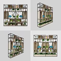 Modern Multi Tiered Display Shelf with Plants Books and Decorations