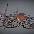 Vintage Bicycle With Large Front Wheel Small Rear Wheel And Leather Seat