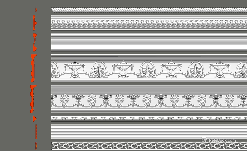 Elegant Plaster Molding Designs With Intricate Patterns For Classic Home Interiors 3d model