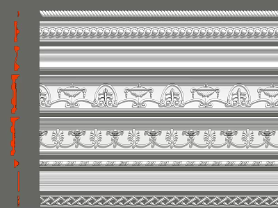 Elegant Plaster Molding Designs With Intricate Patterns For Classic Home Interiors 3d model