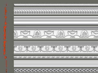 European-style gypsum line decorative line 3d model