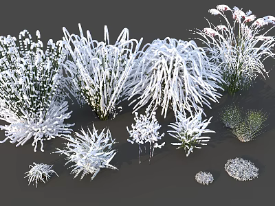 Modern Snow Grass 3d model Modern Snow Grass 3d model