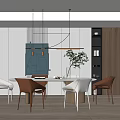 Modern Dining Table and Chair Combination Dining Table and Chair 3d model