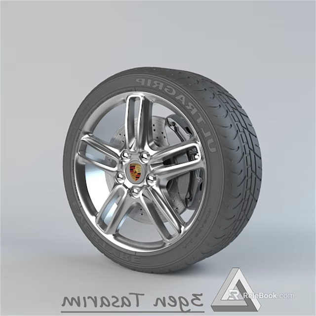High Performance Car Tire Featuring Stylish Alloy Wheel And Tread Pattern Design 3d model
