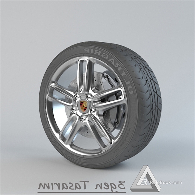 High Performance Car Tire Featuring Stylish Alloy Wheel And Tread Pattern Design 3d model 