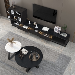 TV cabinet coffee table combination 3d model