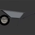 Practical Metallic Wheelbarrow With Single Wheel And Steel Frame For Garden Work