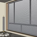 Modern Interior With White Window Blinds And Wooden Frame Allowing Natural Light