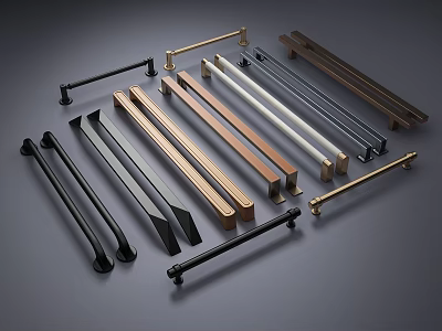 Modern Door Handles In Various Styles Colors And Finishes For Home Improvement 3d model