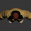 Stylish 3D Character With Golden Puffer Jacket White Inner Shirt Red Pants And Beige Shoes