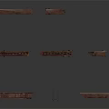 Aged Rusted Metal Scenic Construction Components With Framework Scaffolding And Structural Parts