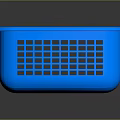 Blue Plastic Storage Basket With Grid Pattern For Home Organization 3d model