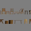 Various Wooden Stools with Unique Designs and Stylish Structures for Home Decor 3d model