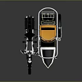 Vintage Classic Motorcycle With Black Orange Sidecar And Chrome Trim Details