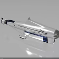 Modern Military Submarine with Silver Blue Exterior and Streamlined Naval Structure