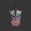 Iridescent Fantasy Helmet With Spiked Top And Pink Blue Gradient Layered Design