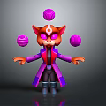 3D Feline Character With Floating Purple Spheres Purple Coat And Pink Accents In Magical Design
