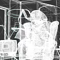 Giant Cockroach Sitting On Chair Holding Magazine In Vintage TV Room