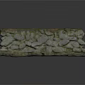Natural Stone Wall Construction Element With Irregular Blocks And Green Moss