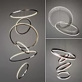Modern Circular Ring Chandelier Design With LED Lighting For Interior Decor