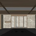 Elegant Modern Parking Garage Entrance With Marble Walls And LED Lighting Directional Signage