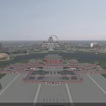 Ancient Architecture Grand Complex With Symmetric Layout Traditional Roofs And Open Plaza
