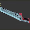 Futuristic Weapon Design In Blue And Pink With Modern Geometric Patterns And Structure