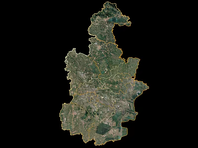 Detailed Satellite Map of Regional Geographic Outline With Land Use Features 3d model