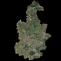 Detailed Satellite Map of Regional Geographic Outline With Land Use Features