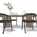Quiet Dining Table and Chair Combination Dining Table and Chair 3d model