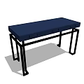 Modern Blue Desk with Black Metal Legs and Drawers for Home Office