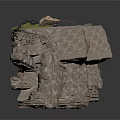 Natural Rock Shaped Home Decor Ornament With Moss And Vines For Indoor Use
