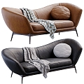 Leather double sofa Modern double sofa 3d model