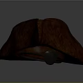 Brown Leather Pirate Hat With Cross Stitching And Eye Patch Design 3d model