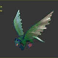 Vibrant 3D Dragon Animal Art With Green Body Blue Red Wings Detailed Design