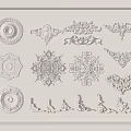 Intricate Decorative Carvings With Various Symmetrical Patterns For Interior Design Elements