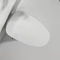 Modern White Toilet With Sleek Design In Minimalist Space And Palm Tree