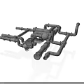 Industrial Equipment Metal Pipe System With Multiple Connectors And Industrial Fittings