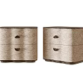 Elegant Pair Of Leaf Embossed Two Drawer Bedside Nightstands For Cozy Modern Bedroom Storage Decor