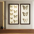 Elegant Abstract Painting With Butterfly Patterns As Wall Decor In Interior Design 3d model