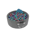 Kids Play Equipment Gray Ball Pit With Colorful Balls Deer Design Blue Cloud Smiling